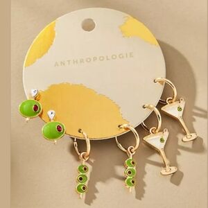 Anthropologie Festive Icon Earrings (Martini)